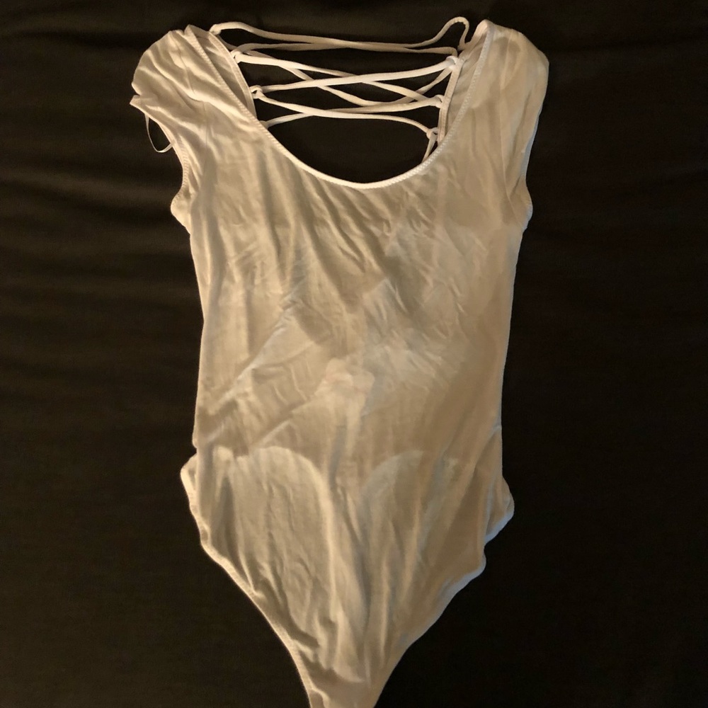 🆕Free people white criss cross body suit